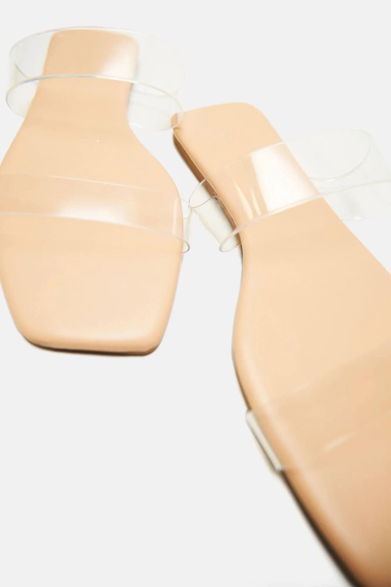 Abbie Clear Flat Sandals - Nude