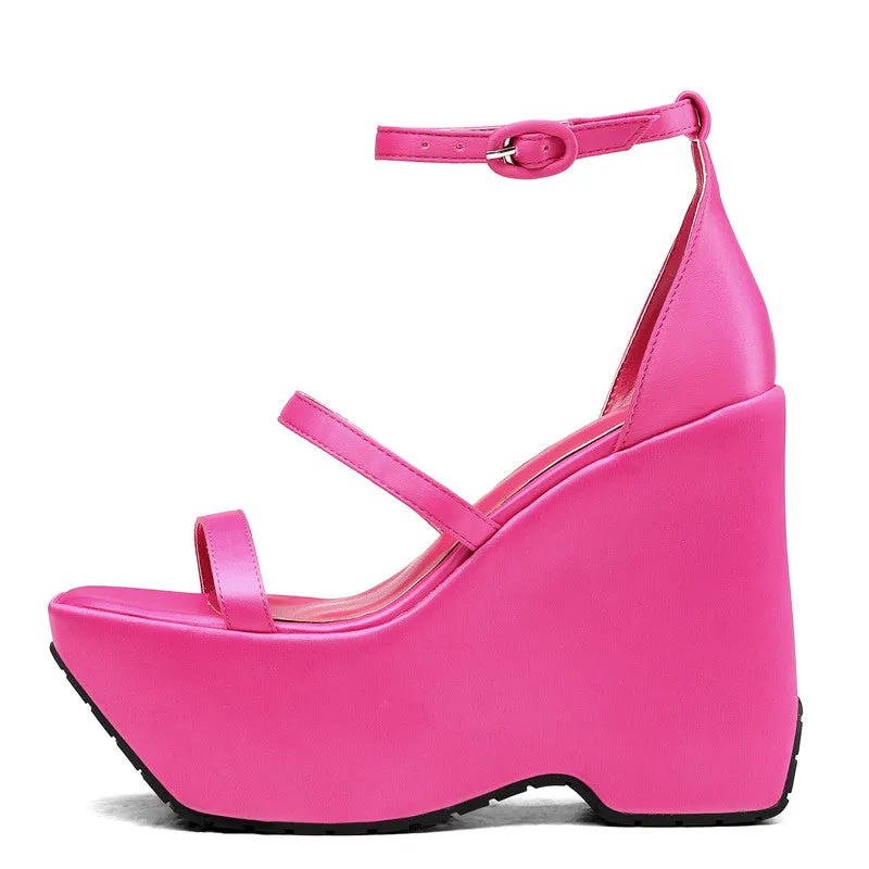 Amozae--Elena Platform Wedge Strappy Sandals