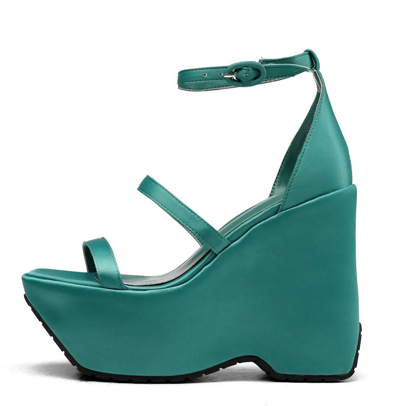 Amozae--Elena Platform Wedge Strappy Sandals