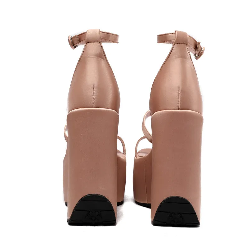 Amozae--Elena Platform Wedge Strappy Sandals