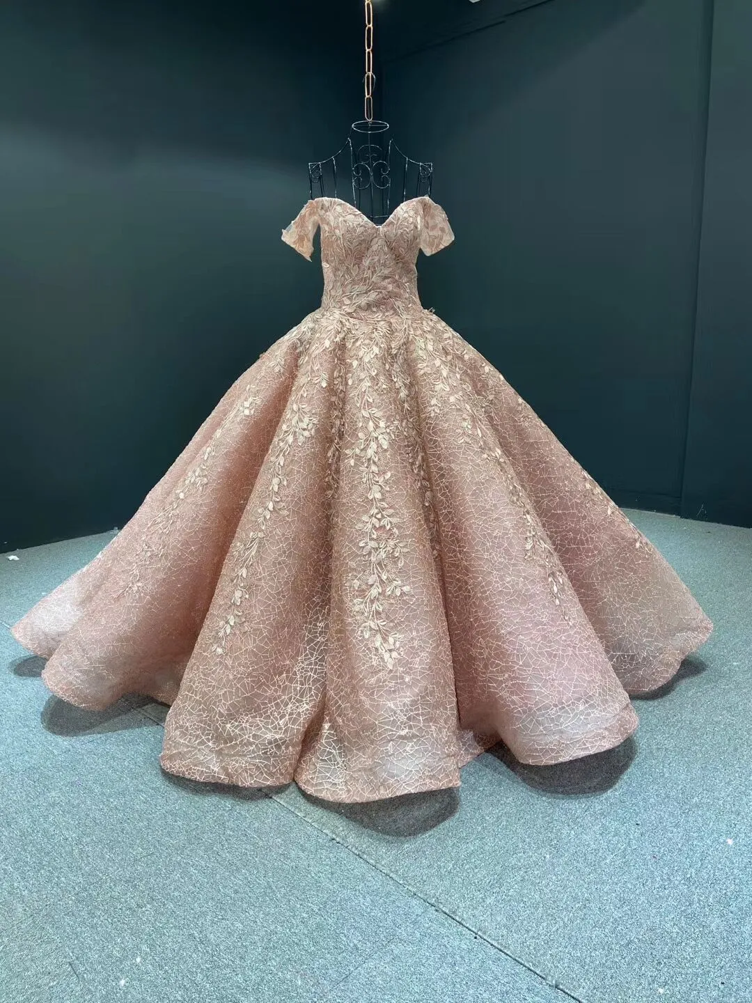 Ball Gown Off-the-shoulder Applique Long Prom Dress Unique Evening Gowns MLH0449