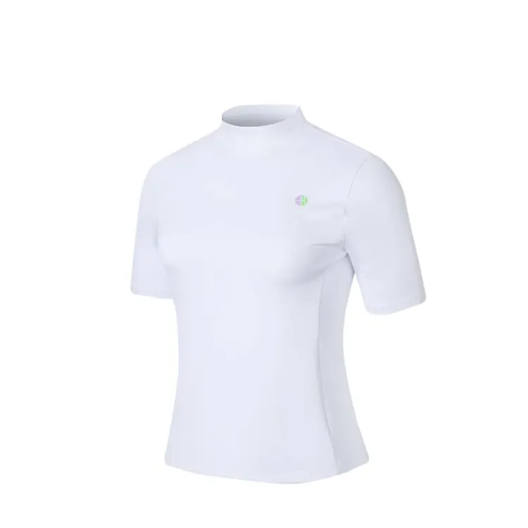 Barrel Fit Club High Neck Short Sleeve-WHITE