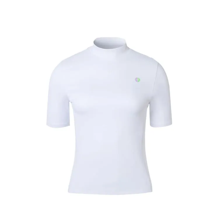 Barrel Fit Club High Neck Short Sleeve-WHITE