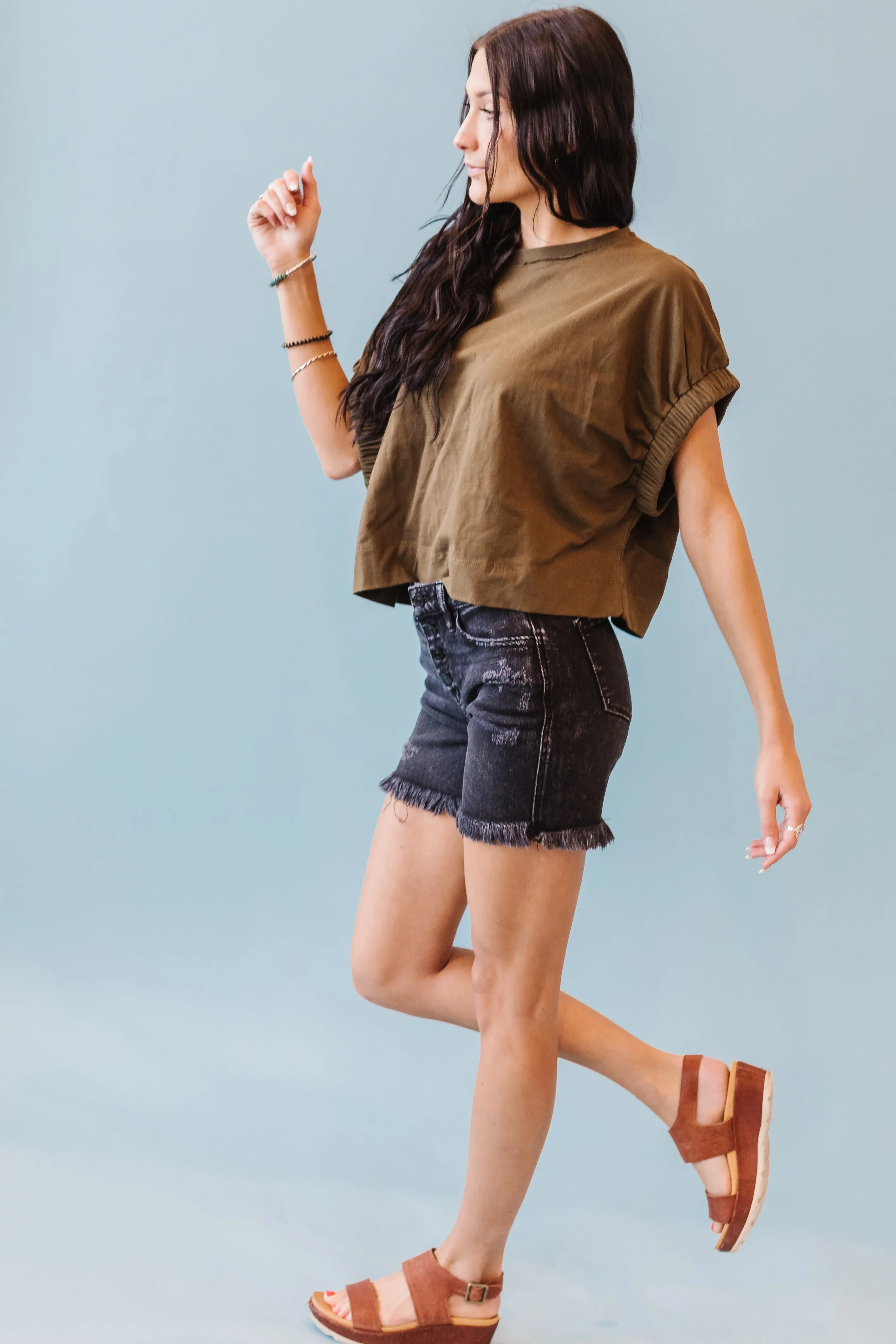 Belong With Me KanCan Button-fly Frayed Shorts