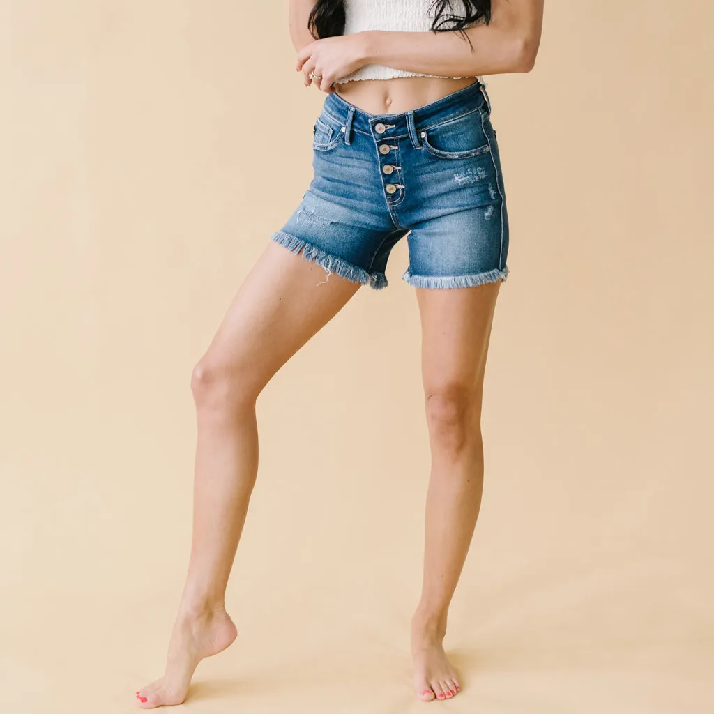 Belong With Me KanCan Button-fly Frayed Shorts