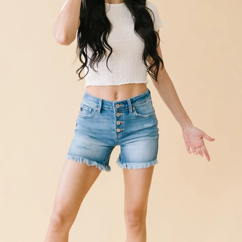 Belong With Me KanCan Button-fly Frayed Shorts