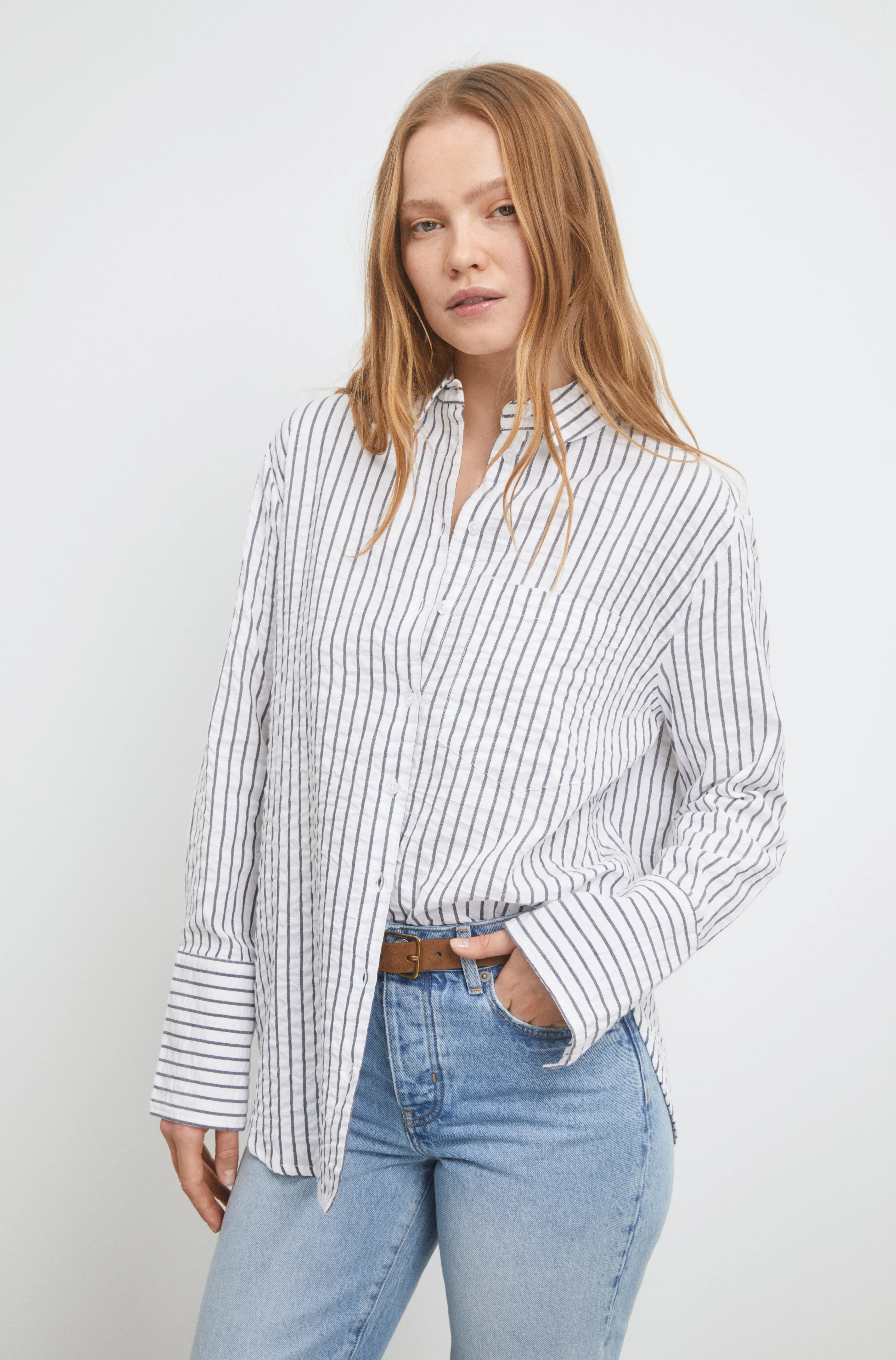 Bibi Crepe Shirt - Navy