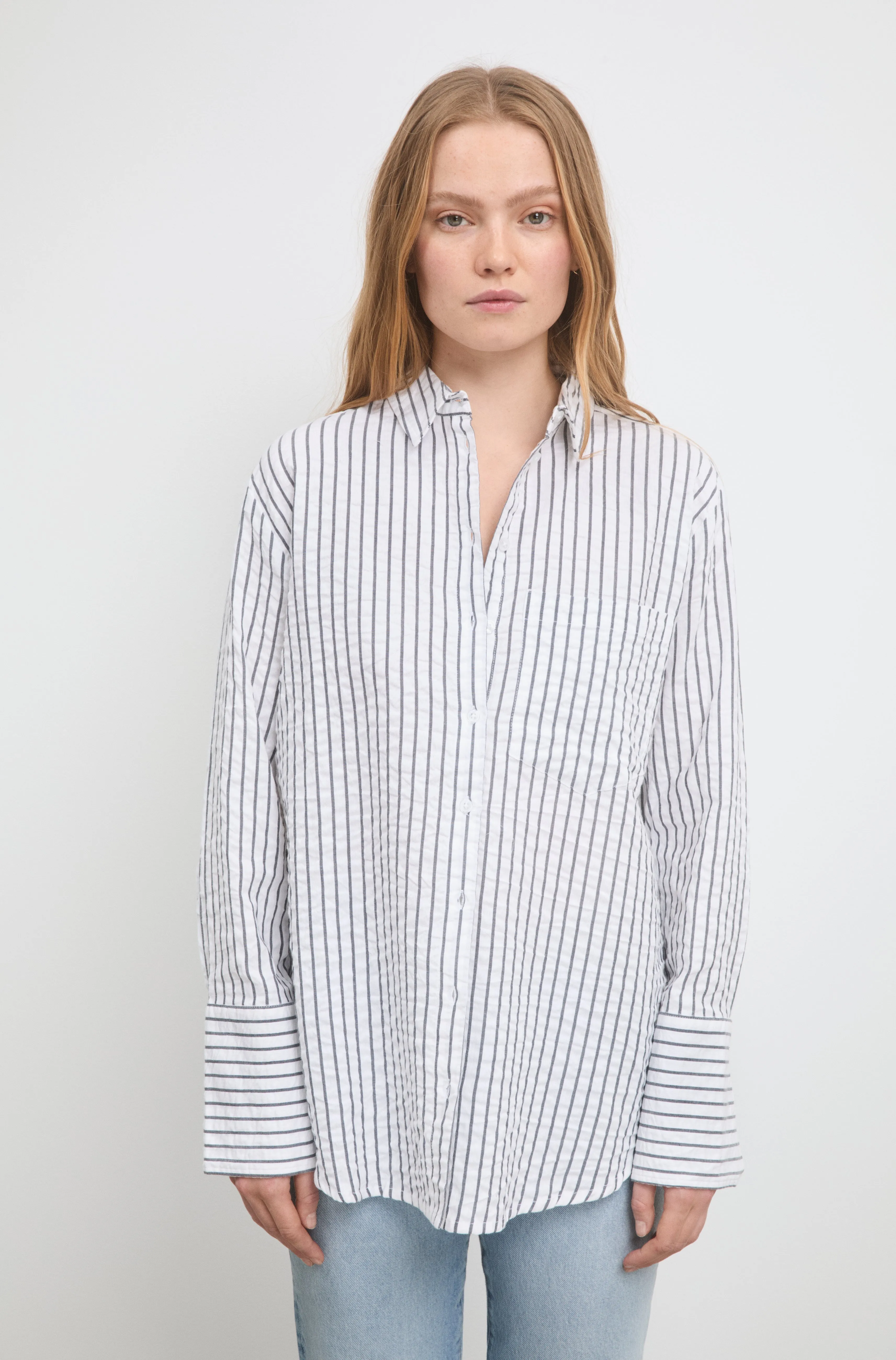Bibi Crepe Shirt - Navy