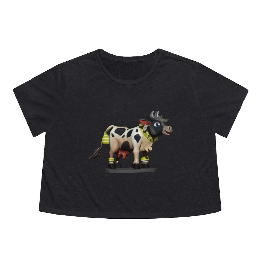 Black Cow Women's Flowy Cropped Tee