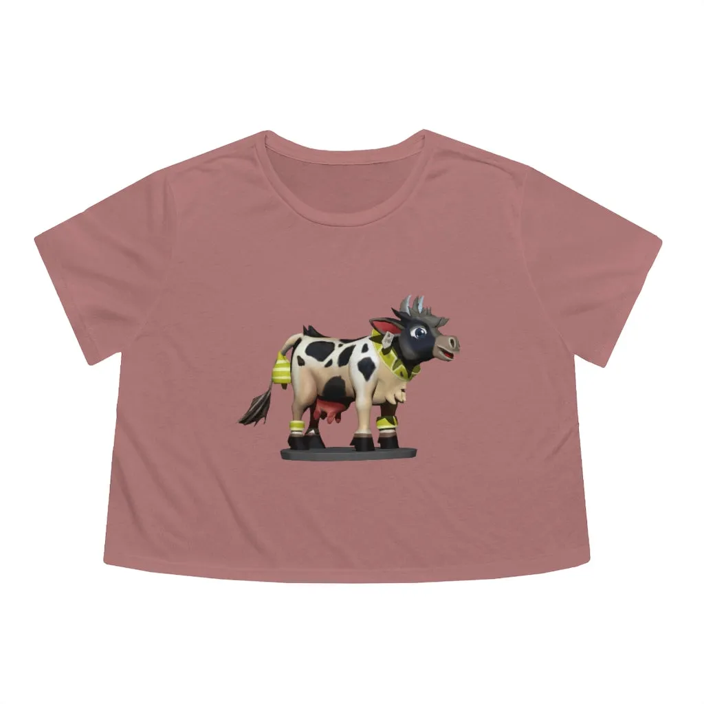 Black Cow Women's Flowy Cropped Tee