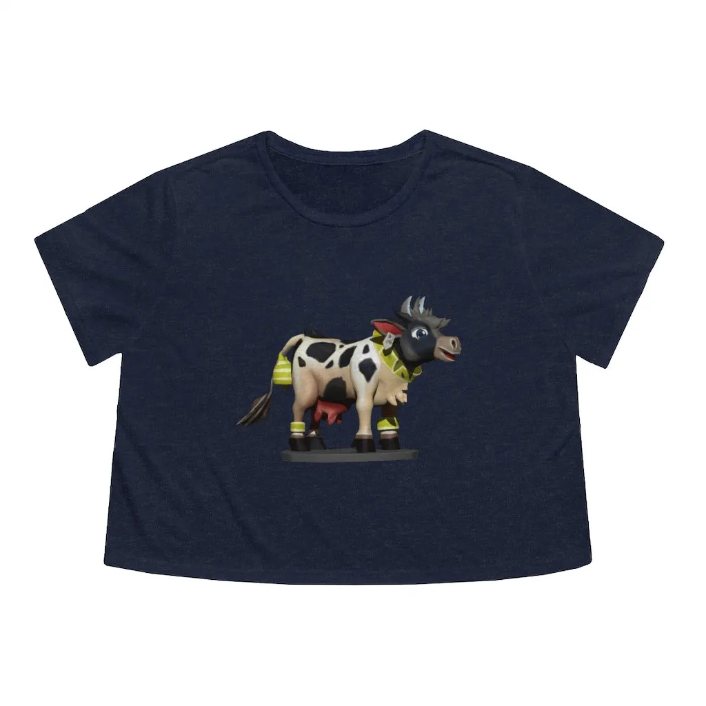 Black Cow Women's Flowy Cropped Tee