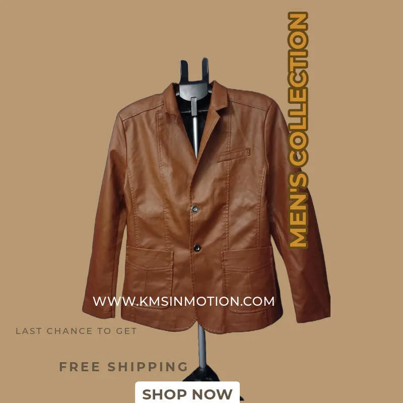 Blazer Fancy Leather Button Jacket for Men.