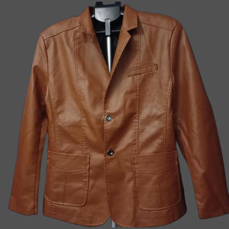 Blazer Fancy Leather Button Jacket for Men.