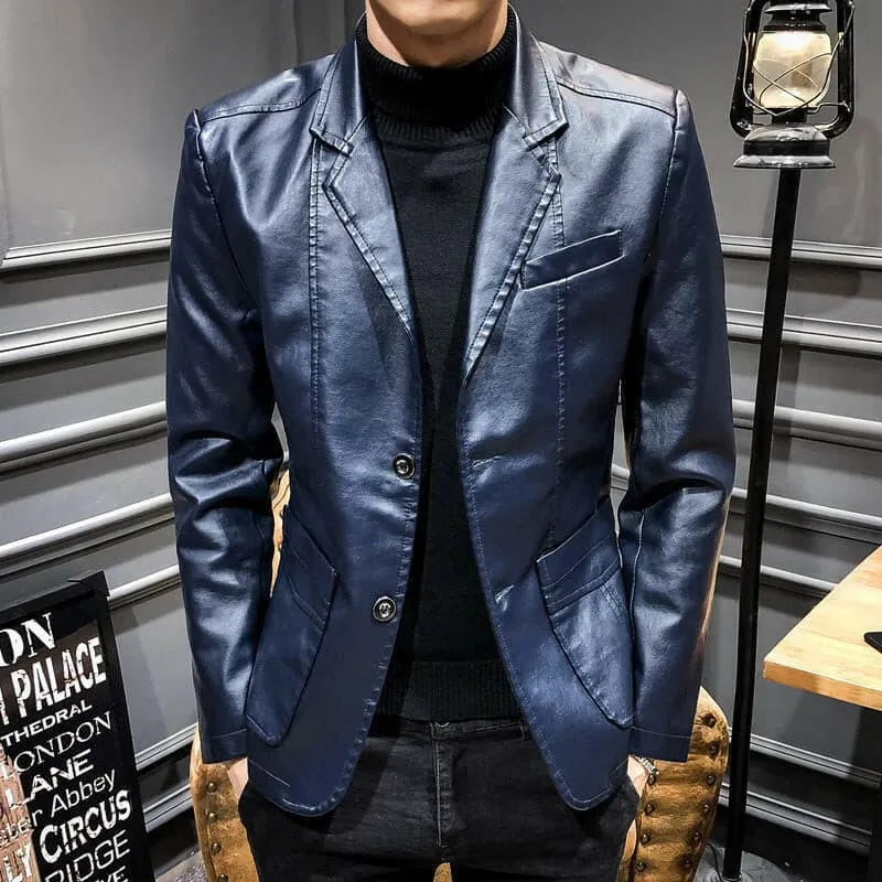 Blazer Fancy Leather Button Jacket for Men.