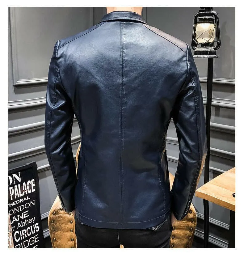 Blazer Fancy Leather Button Jacket for Men.