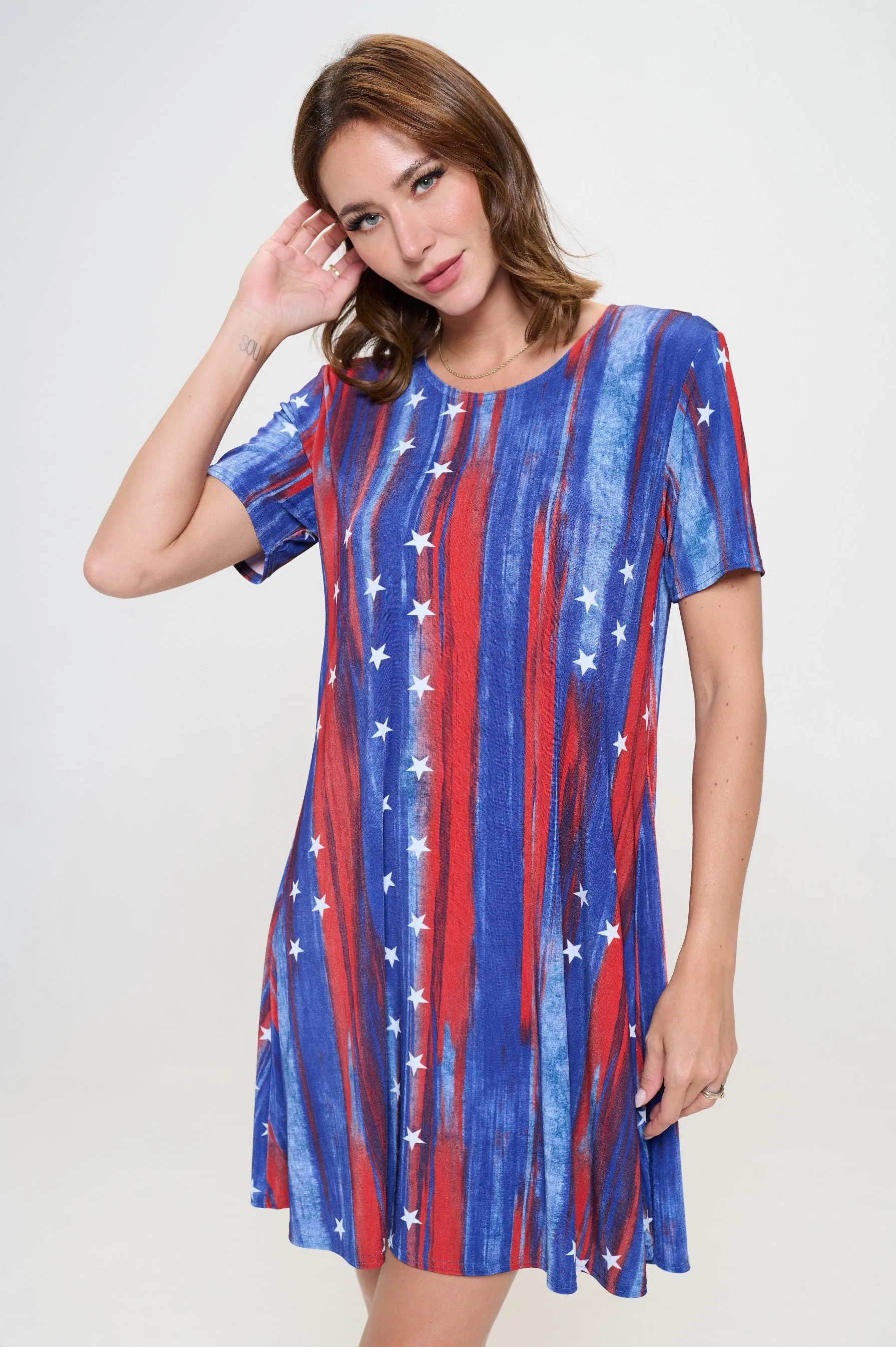 BNS Missy Dress Short Sleeve Print-7004BN-SRD1-D005