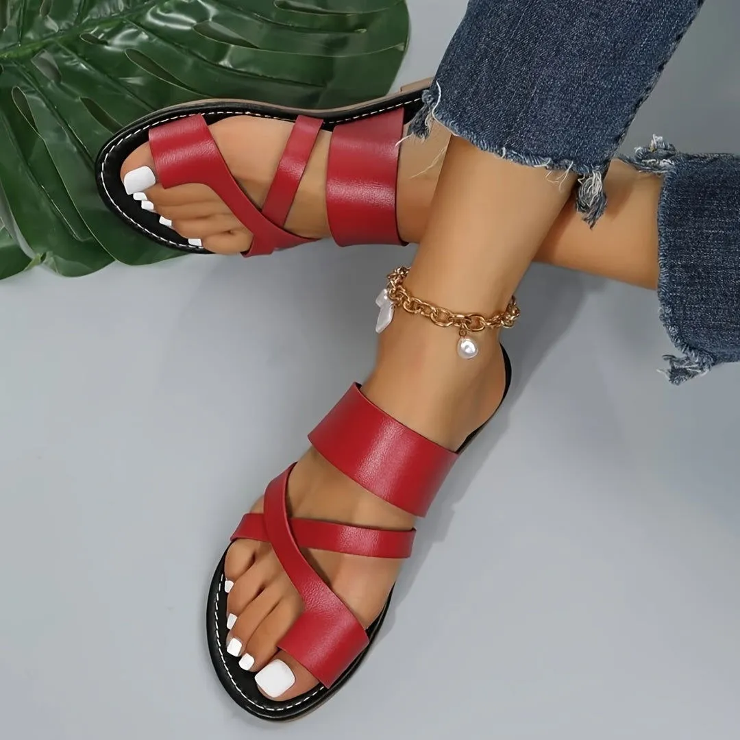 Casual Cross-strap Open Toe Flat Slipper Sandals