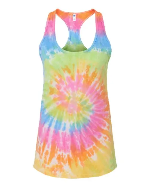 Colortone Women's Tie-Dyed Racerback Tank Top