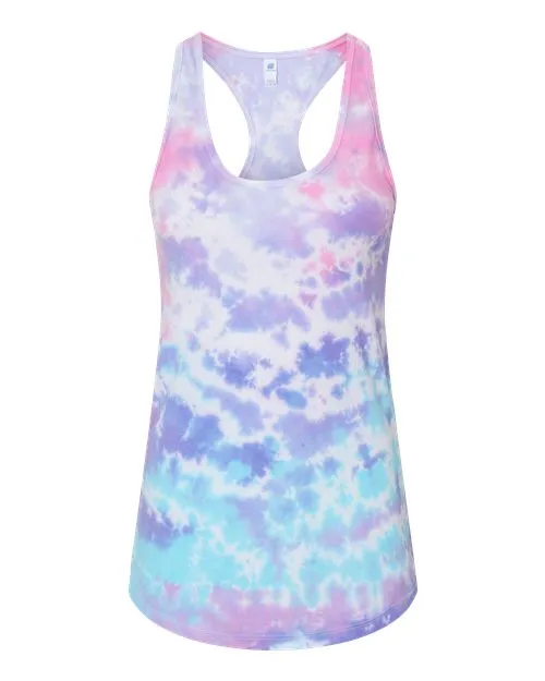 Colortone Women's Tie-Dyed Racerback Tank Top