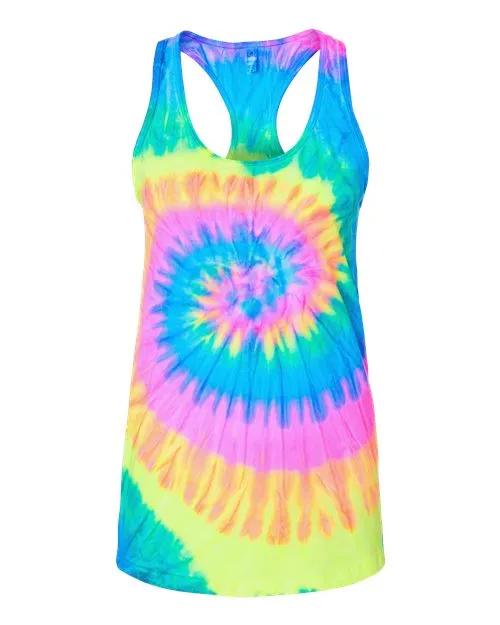 Colortone Women's Tie-Dyed Racerback Tank Top