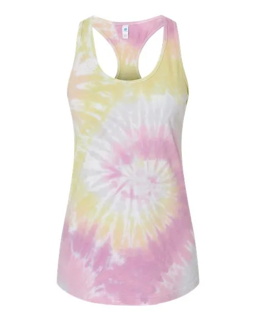 Colortone Women's Tie-Dyed Racerback Tank Top