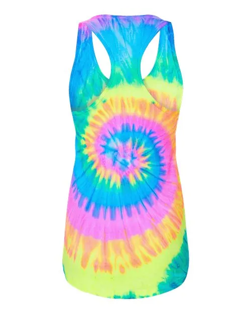 Colortone Women's Tie-Dyed Racerback Tank Top