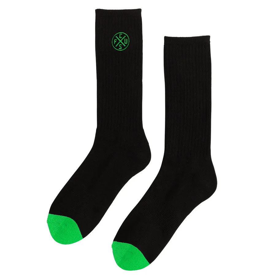 Creature Contrast Socks Black 9-11 1 Pair Mens
