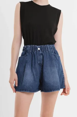 Dark Blue Denim Shorts