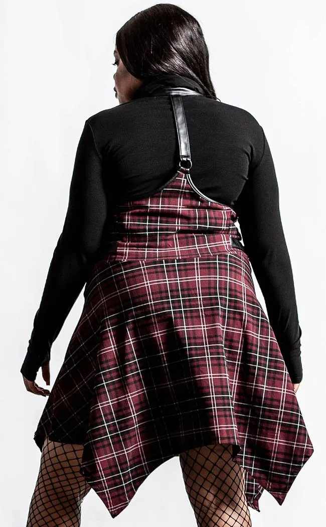 Dazed & Confused Suspender Skirt | Blood Tartan