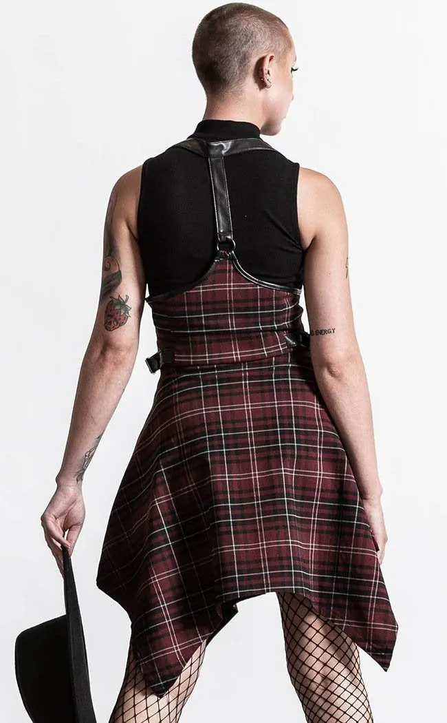 Dazed & Confused Suspender Skirt | Blood Tartan
