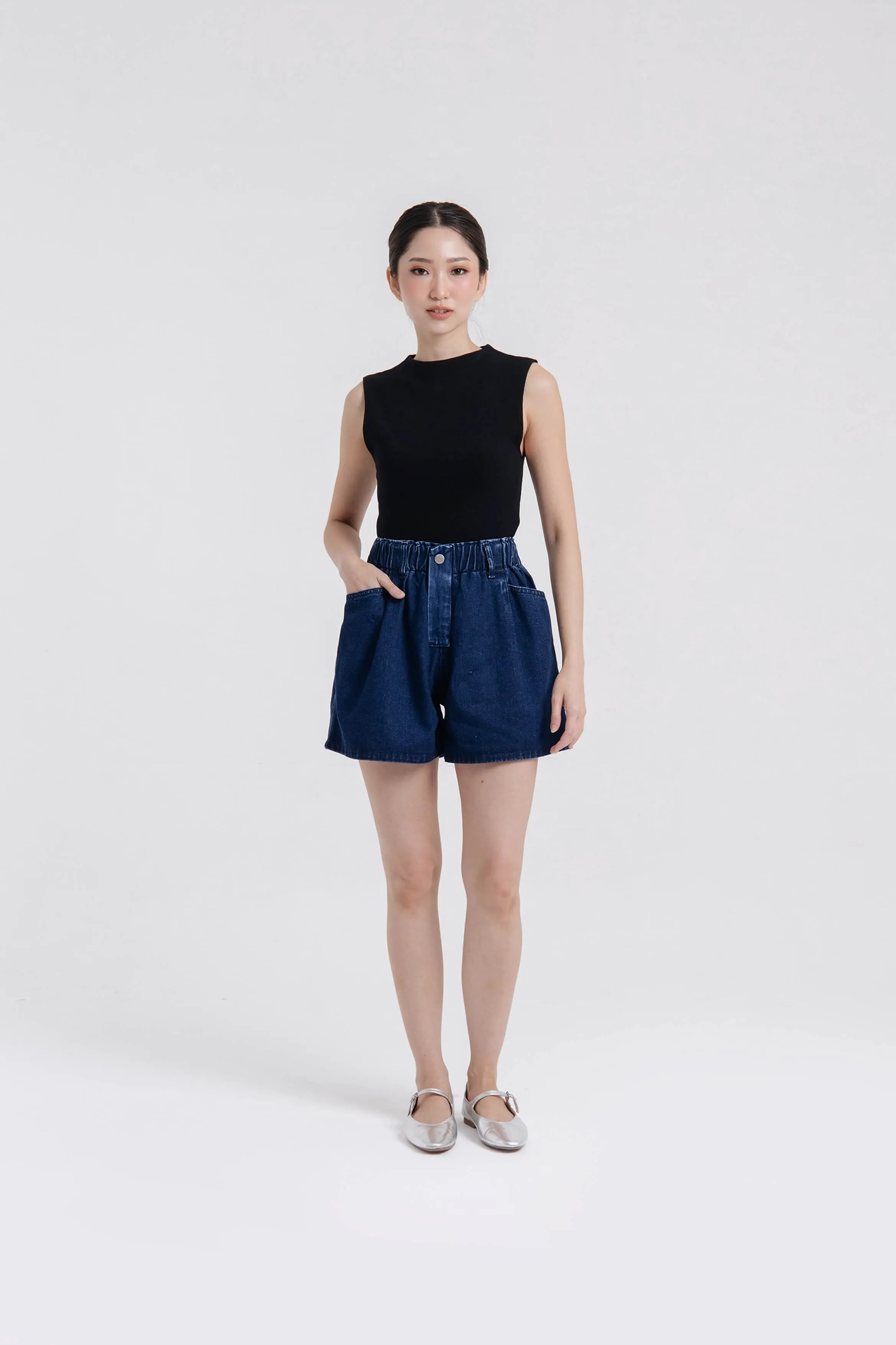 Extra Dark Blue Denim Shorts