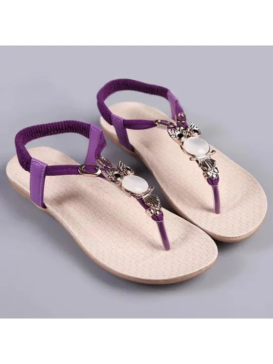 Fashion Elastic Band Faux Leather Sandals