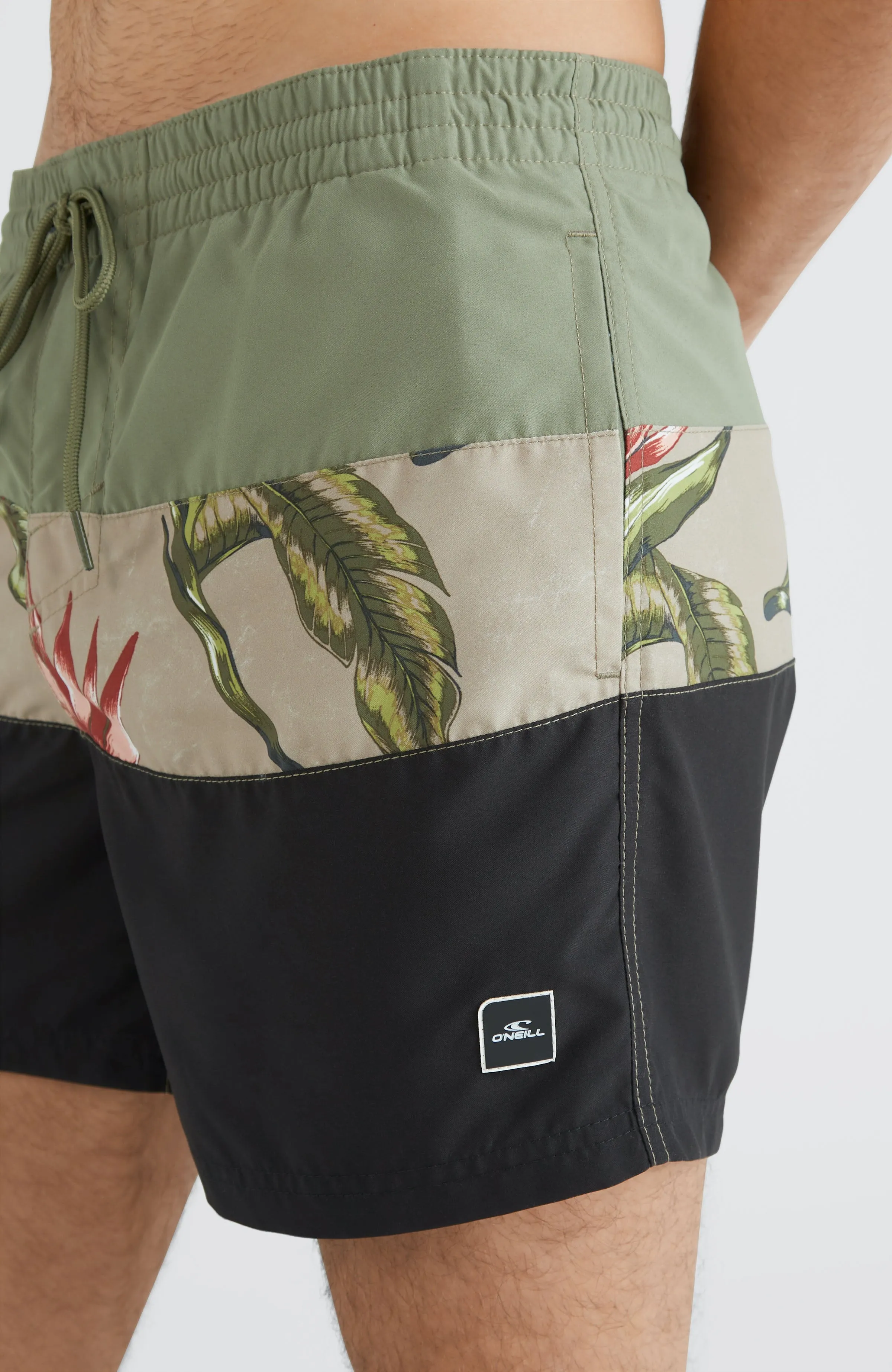 Frame Block Swim Shorts | Green Multi 1