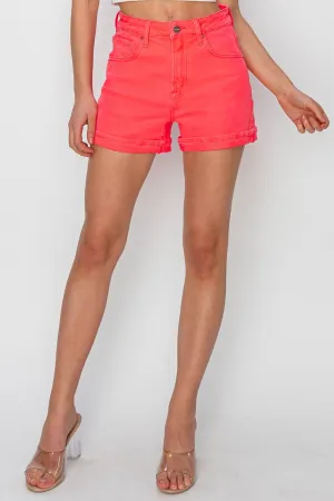 Full Size High Rise Cuffed Denim Shorts