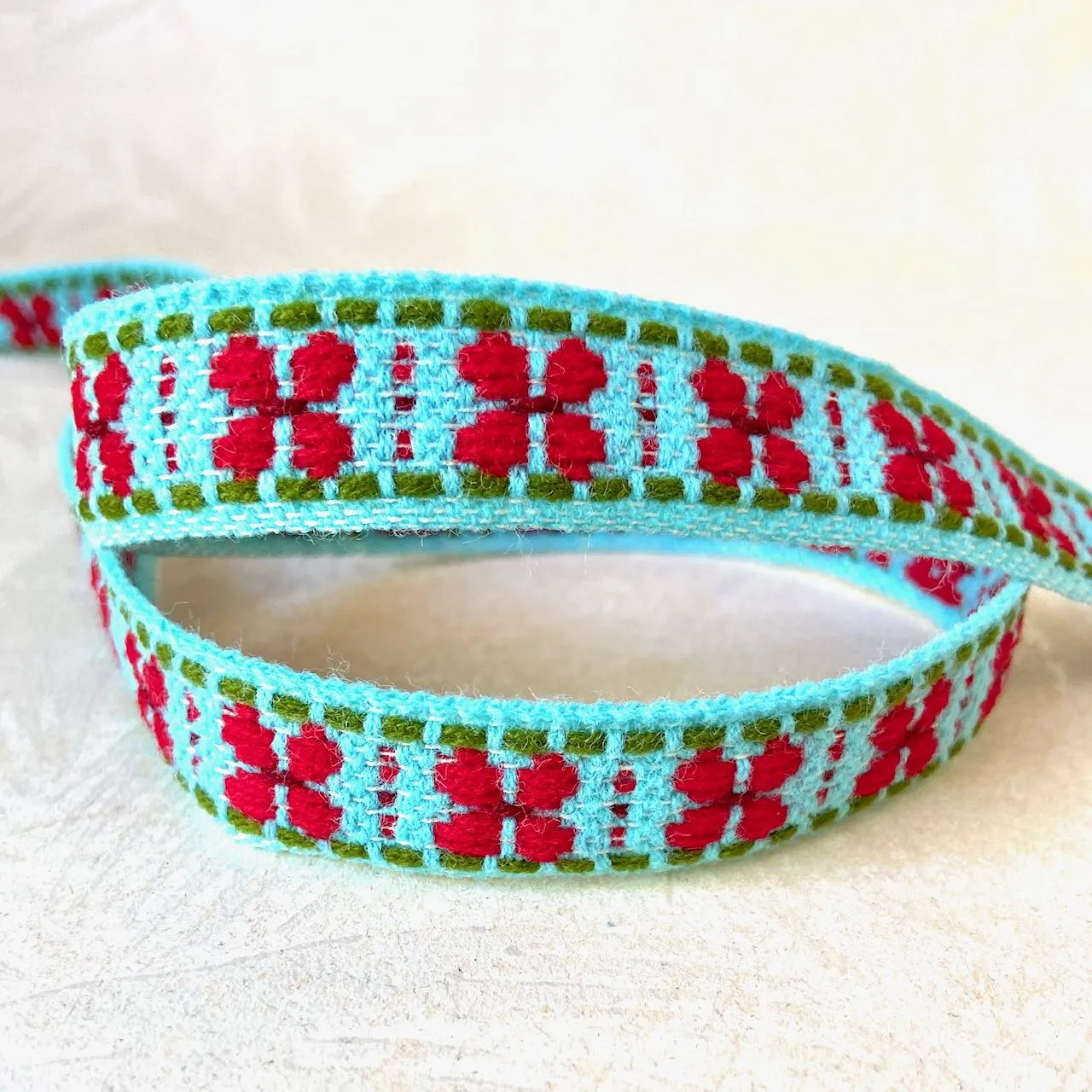 Geometric Flower Shape Woven Sweater Trim - Multiple Colorways
