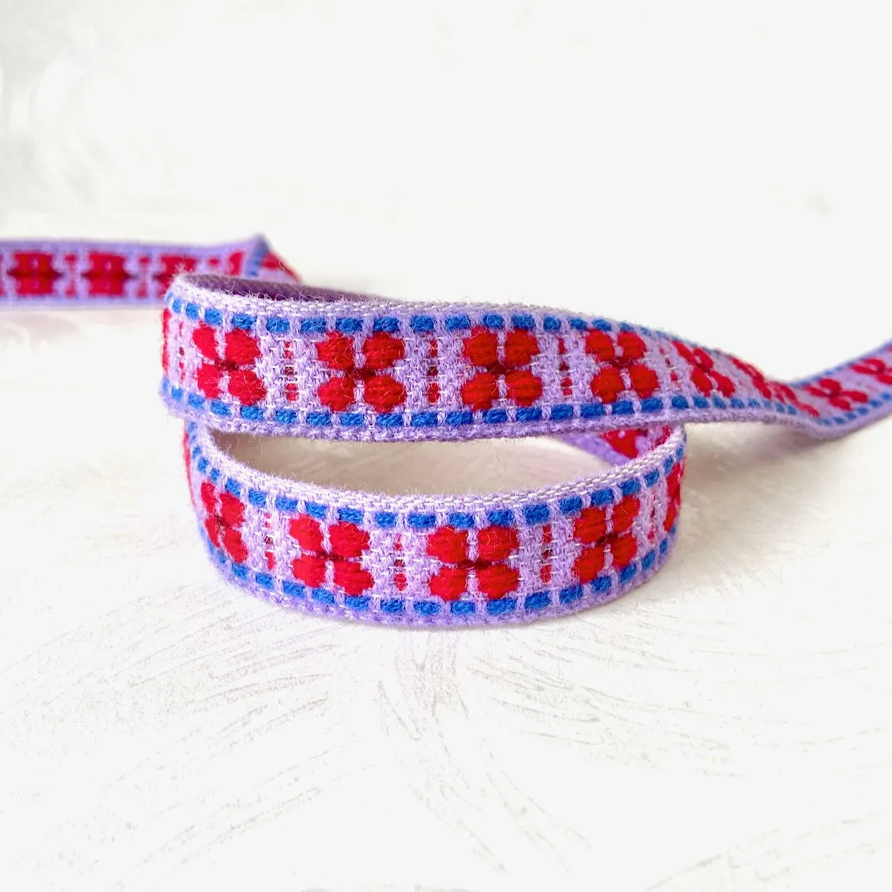 Geometric Flower Shape Woven Sweater Trim - Multiple Colorways