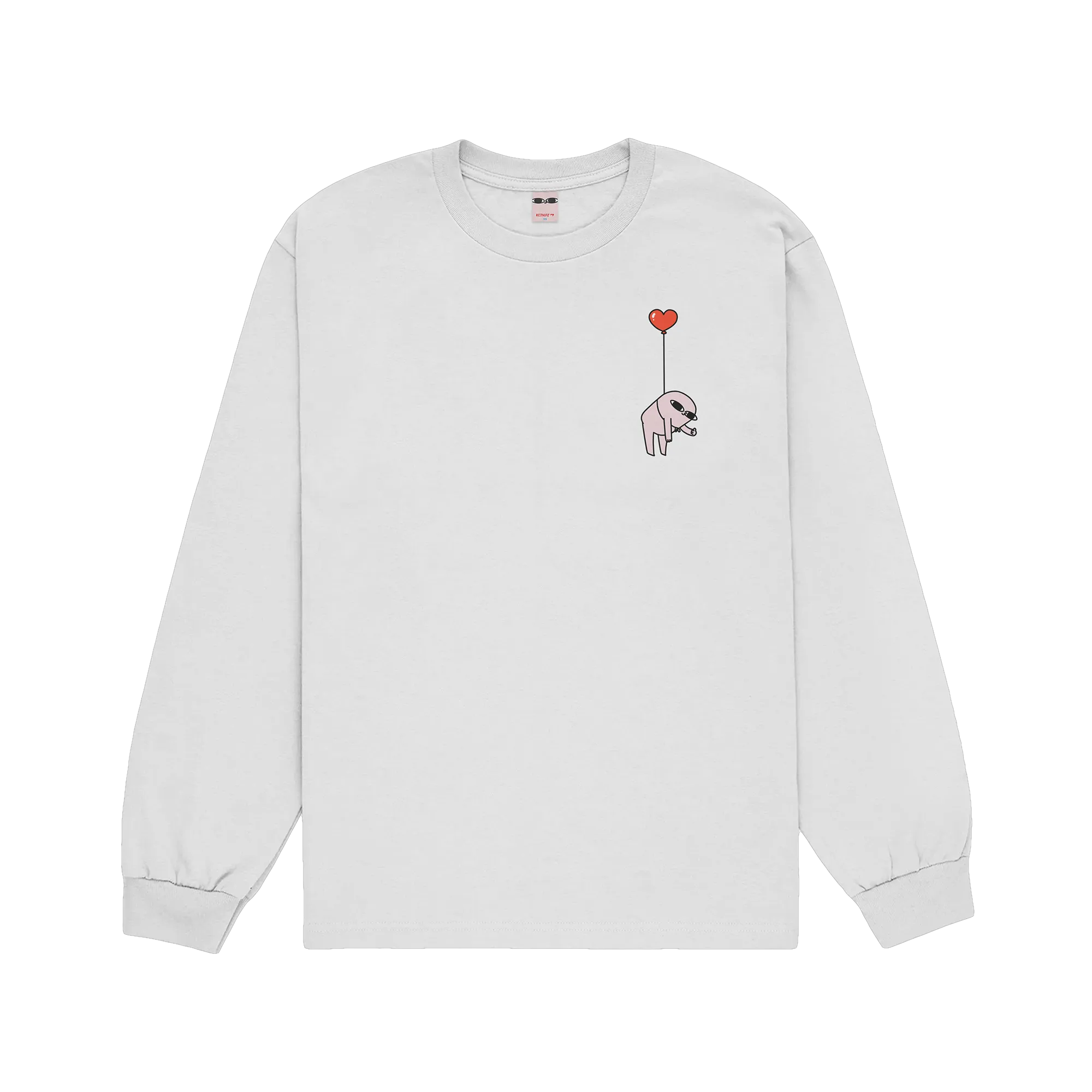 Hot Heart Balloon White Long Sleeve