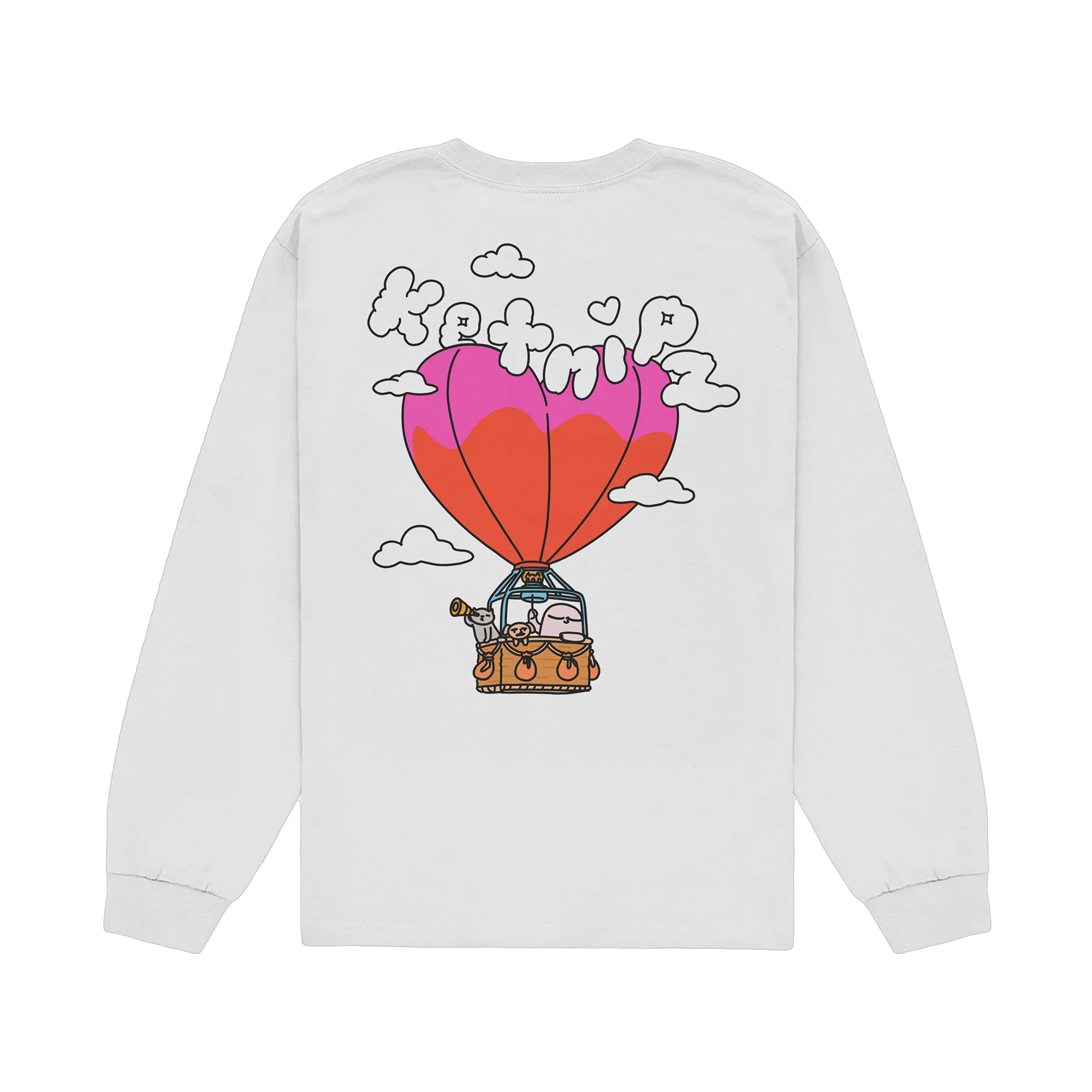 Hot Heart Balloon White Long Sleeve
