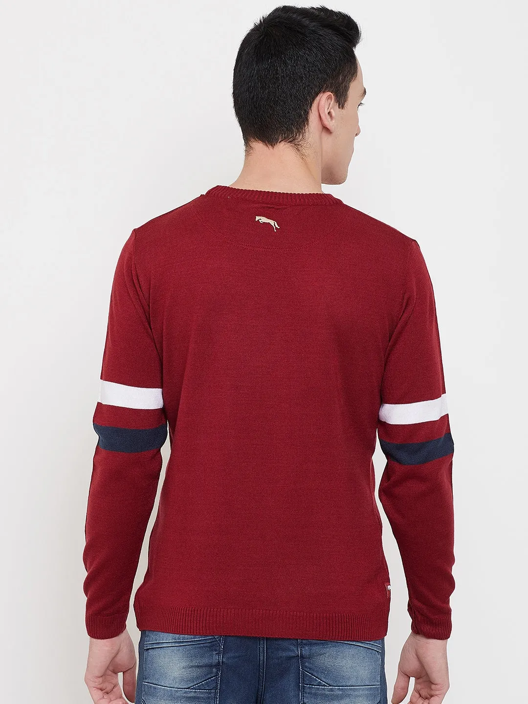 JUMP USA Men Red Solid Sweater