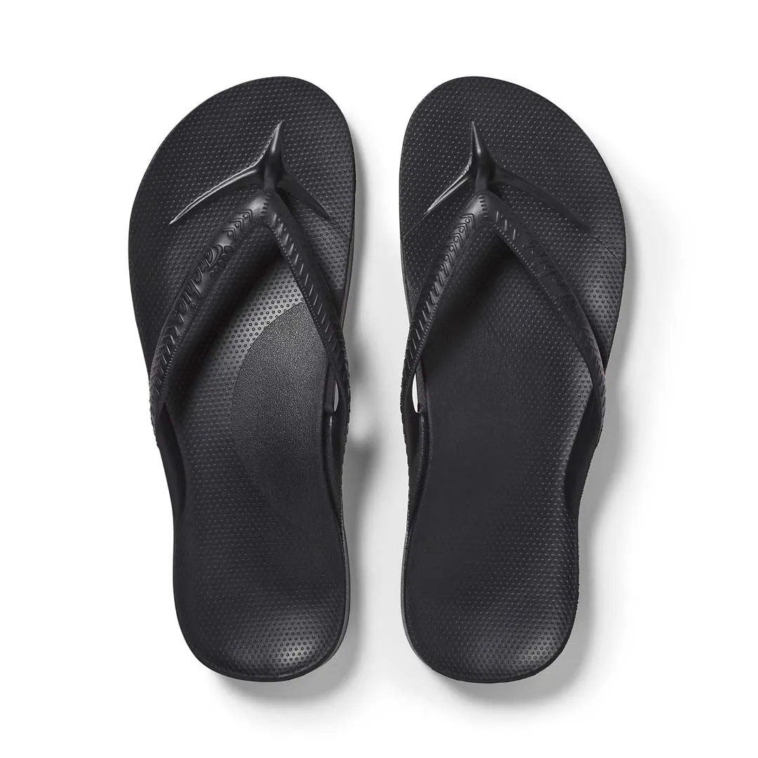 Kids - Arch Support Thongs - Black