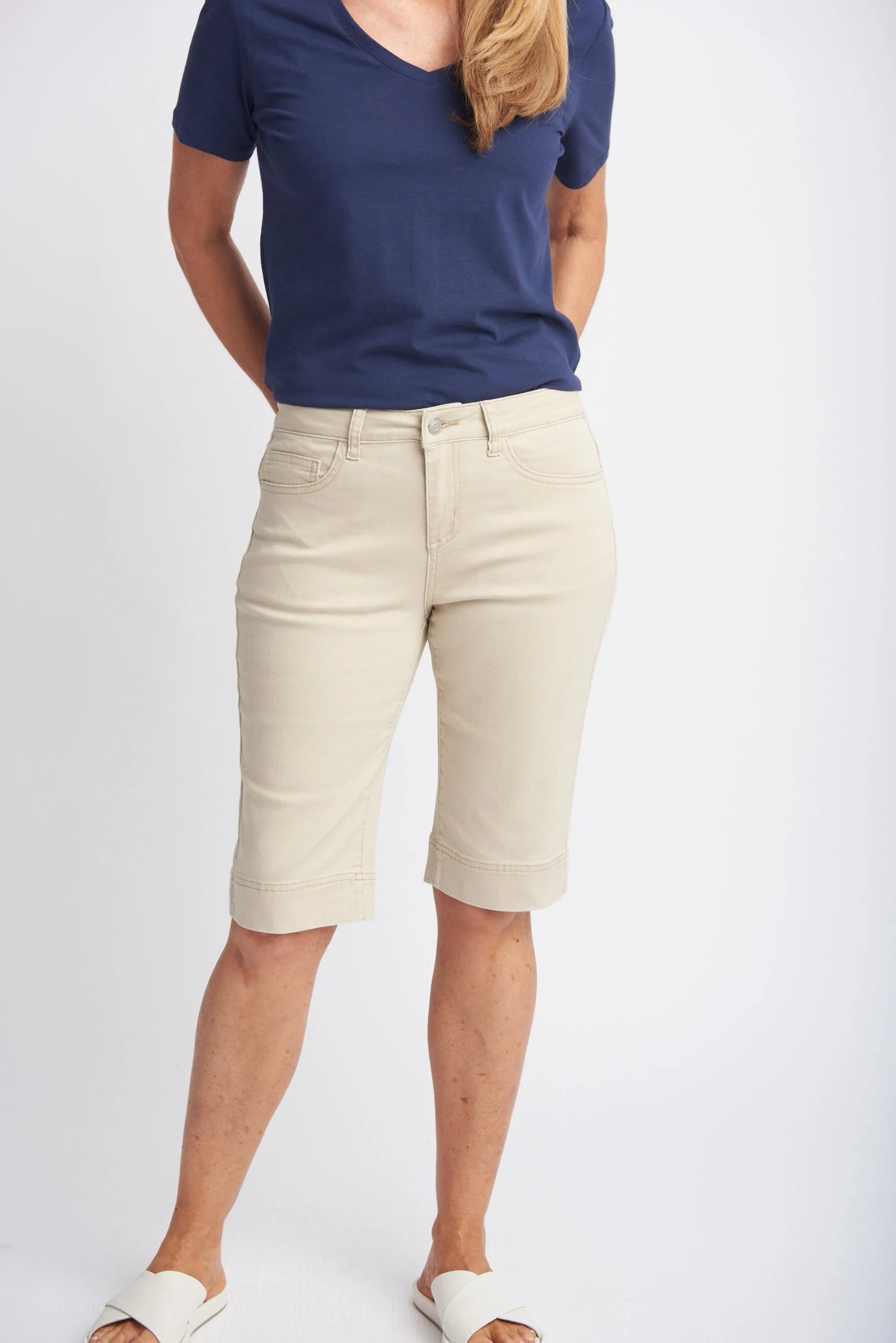 Knee Length Shorts Natural