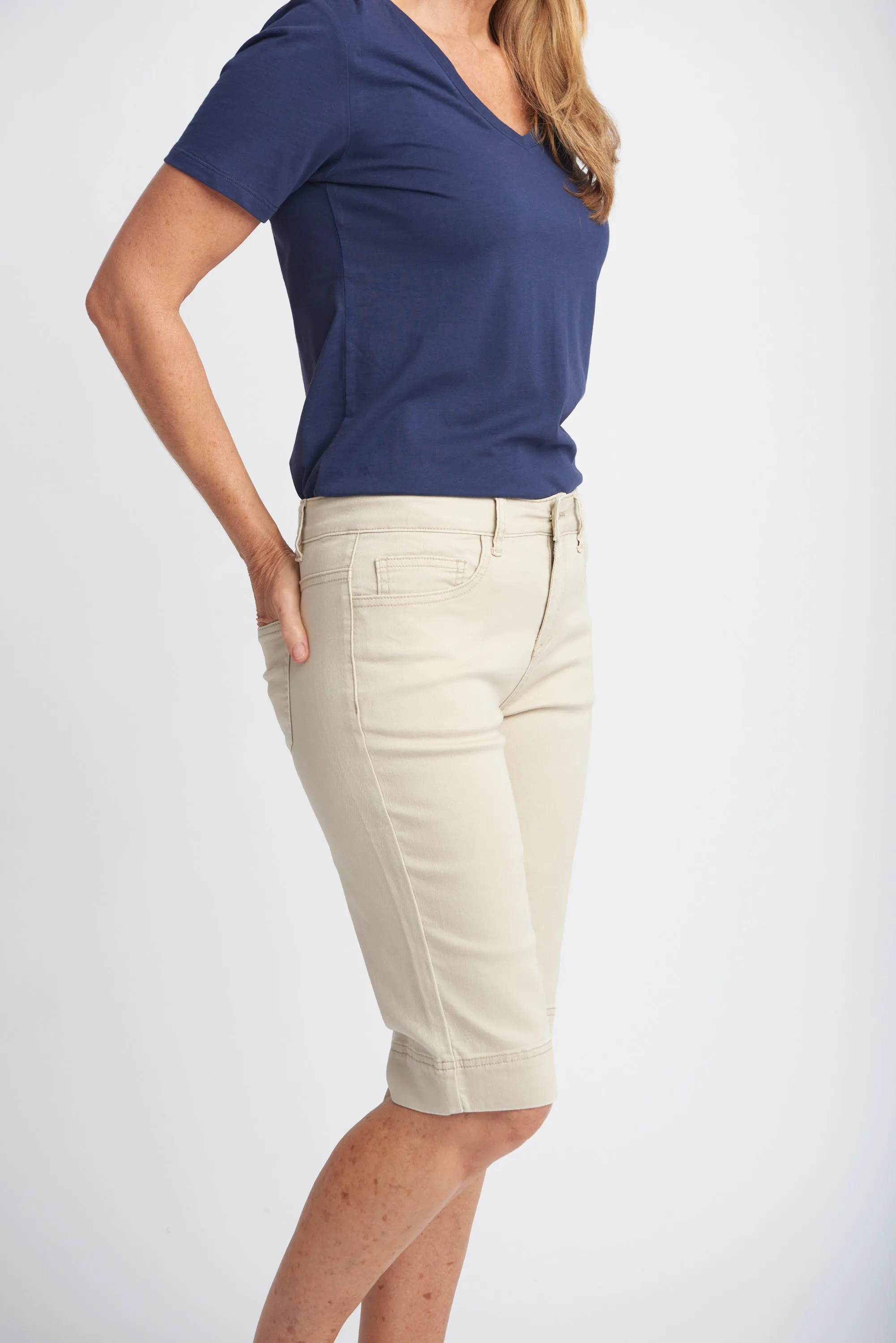 Knee Length Shorts Natural
