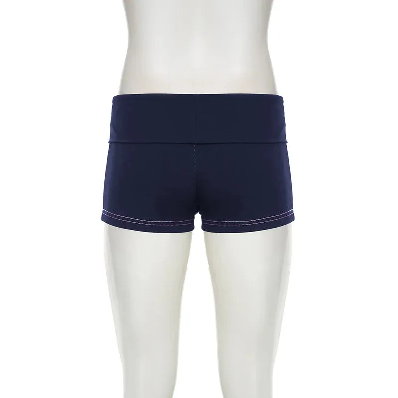 Korean Sweet Bodycon Low Rise Summer Shorts Women Coquette Clothes Bow Print Hotpants Girls Y2K Bottoms Outfits Cute