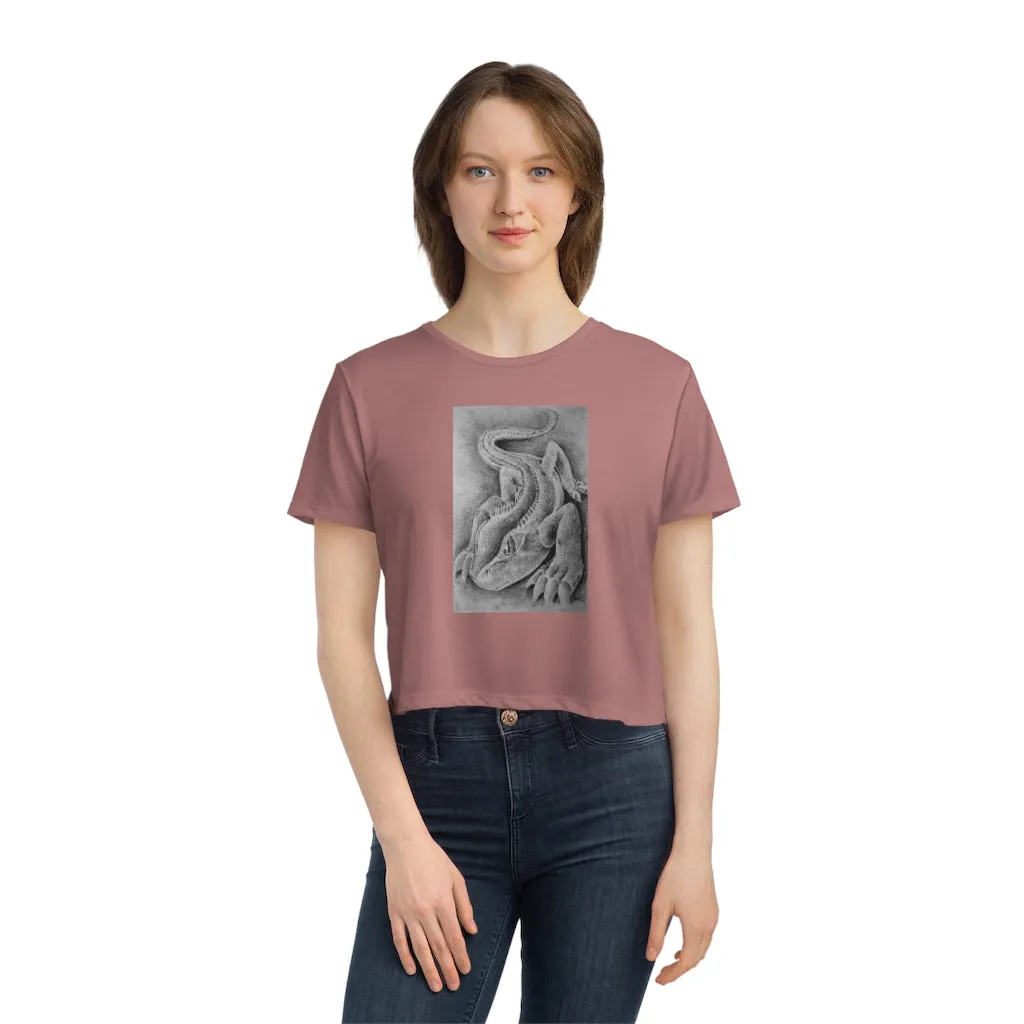 Lizzy the Lizard Women's Flowy Cropped Tee