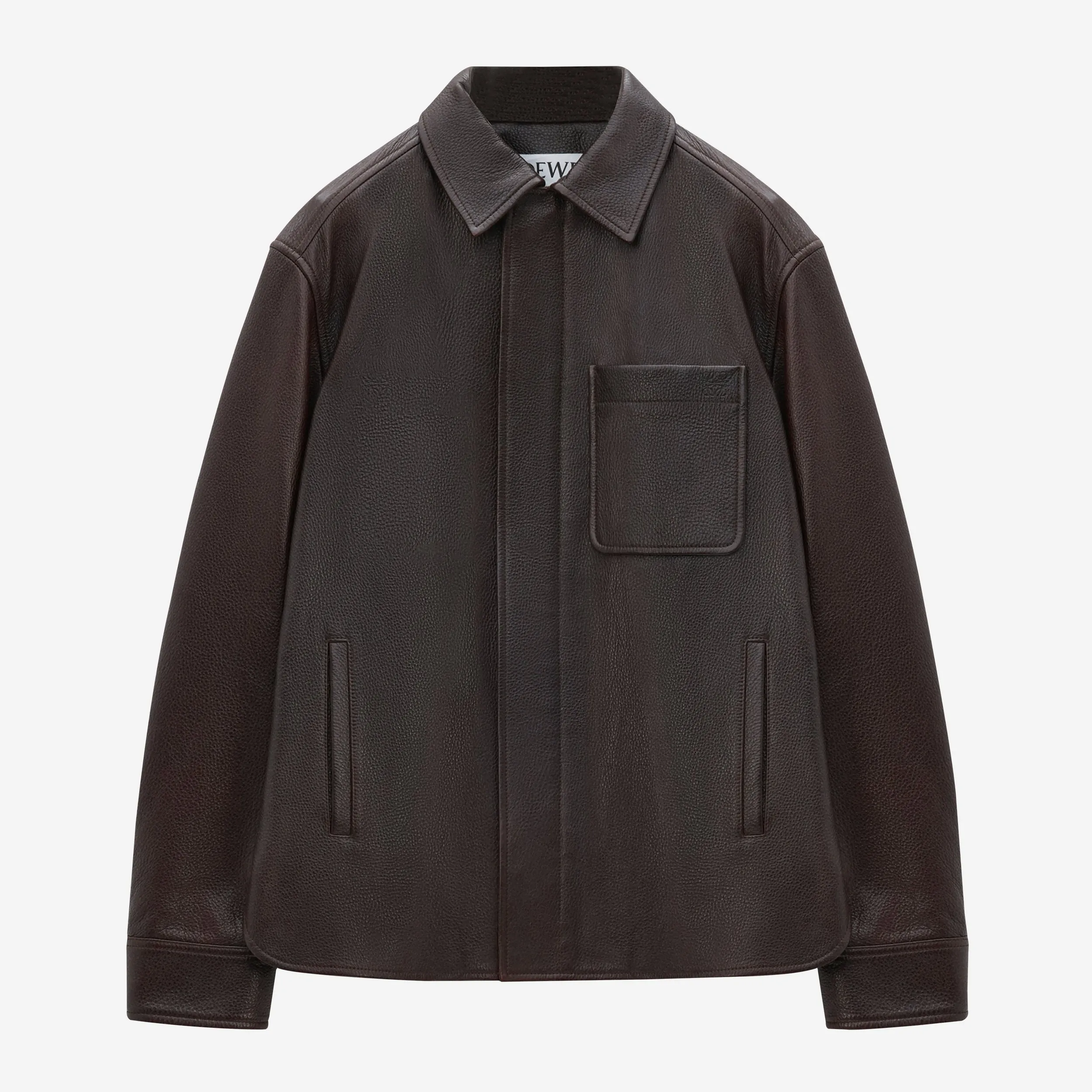 Loewe Oxblood Overshirt Deerskin Jacket