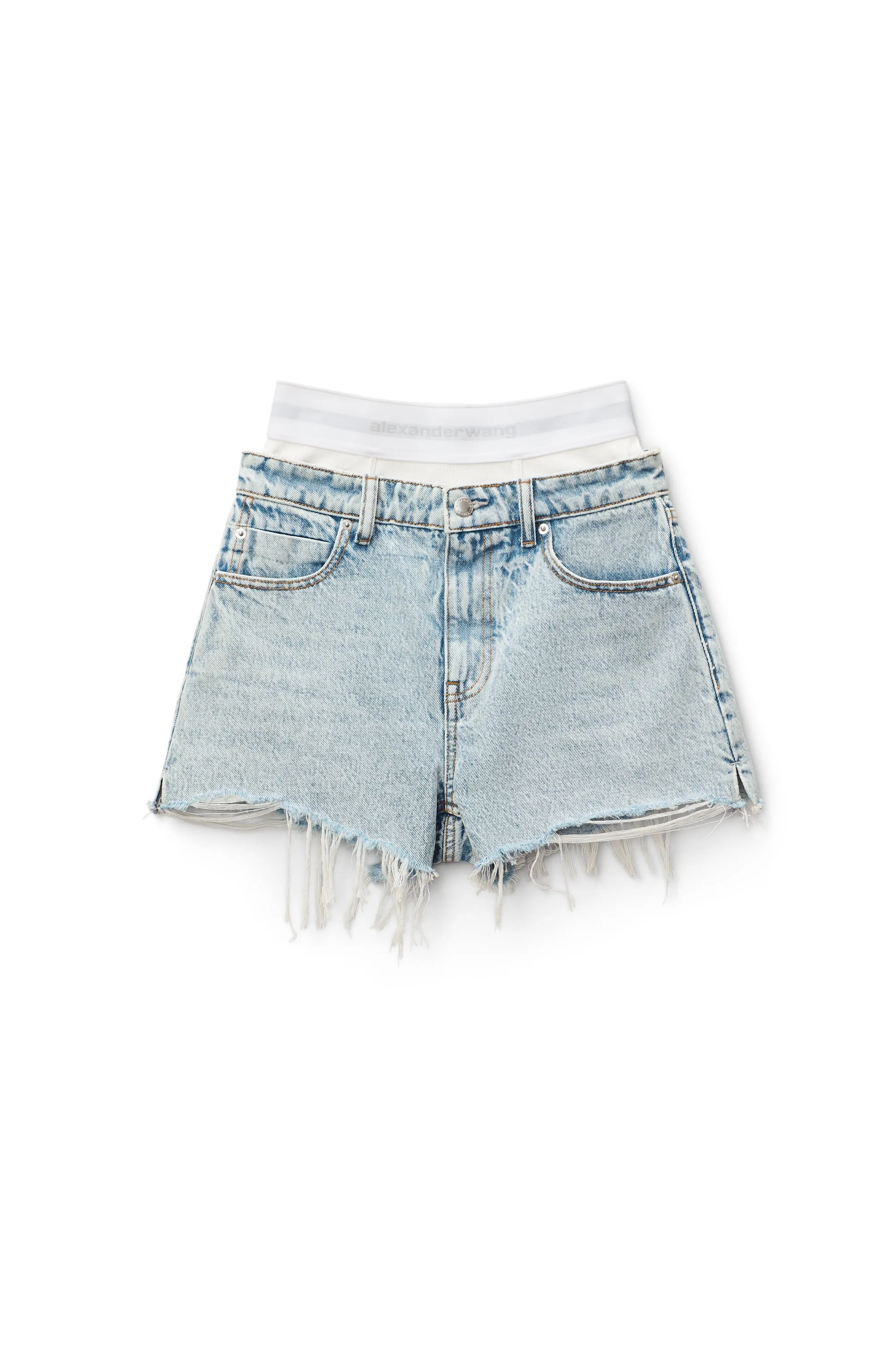 Logo-Waistband Denim Shorts