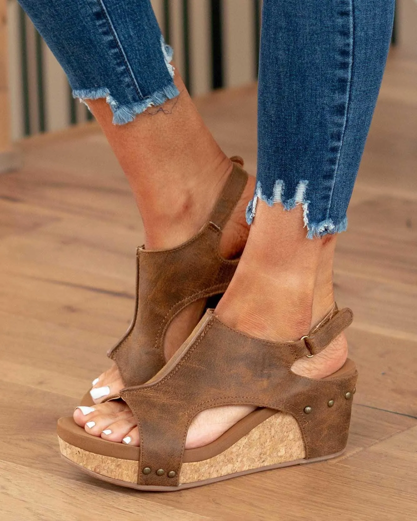 Melarey Mid Heel Wedge Sandals