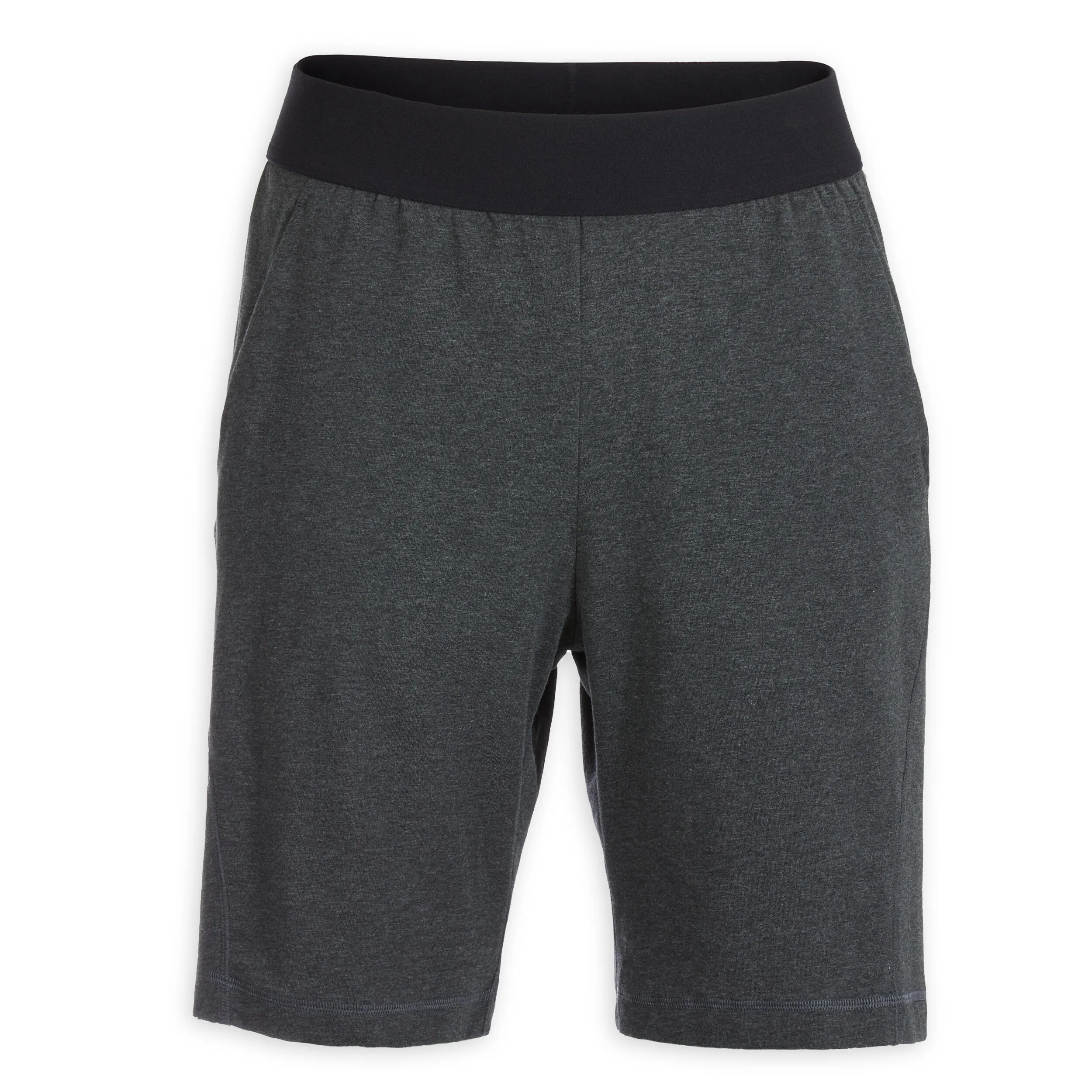 Men's cotton yoga shorts Ecodesign - gray KIMJALY, dark gray/black