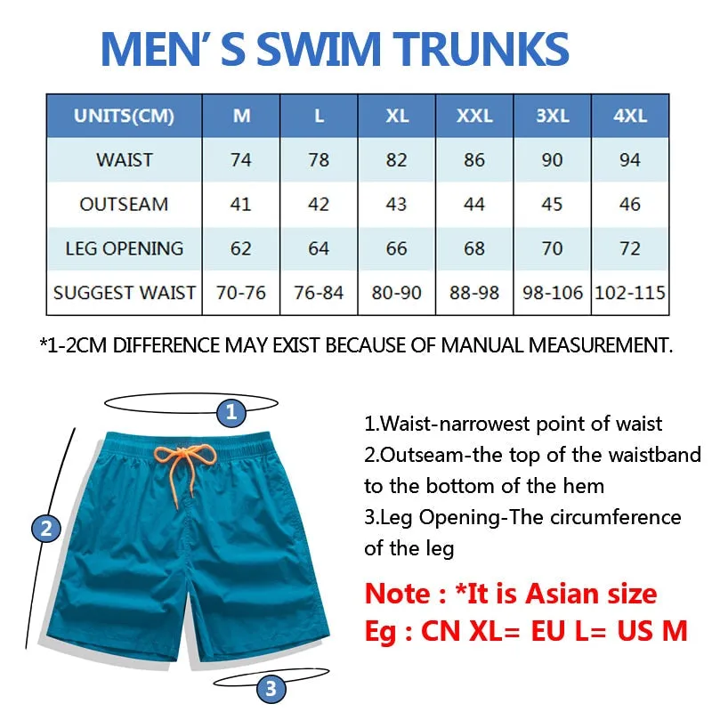 Mens Swimwear Swim Trunks Beach Board Shorts Swimming Pants Swimsuits Running Sports Surfing Shorts