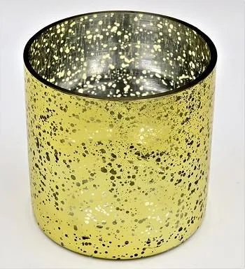 NEW!! Gold Wedding Centrepiece (6") Solid Gold Cylinder Glass Vase